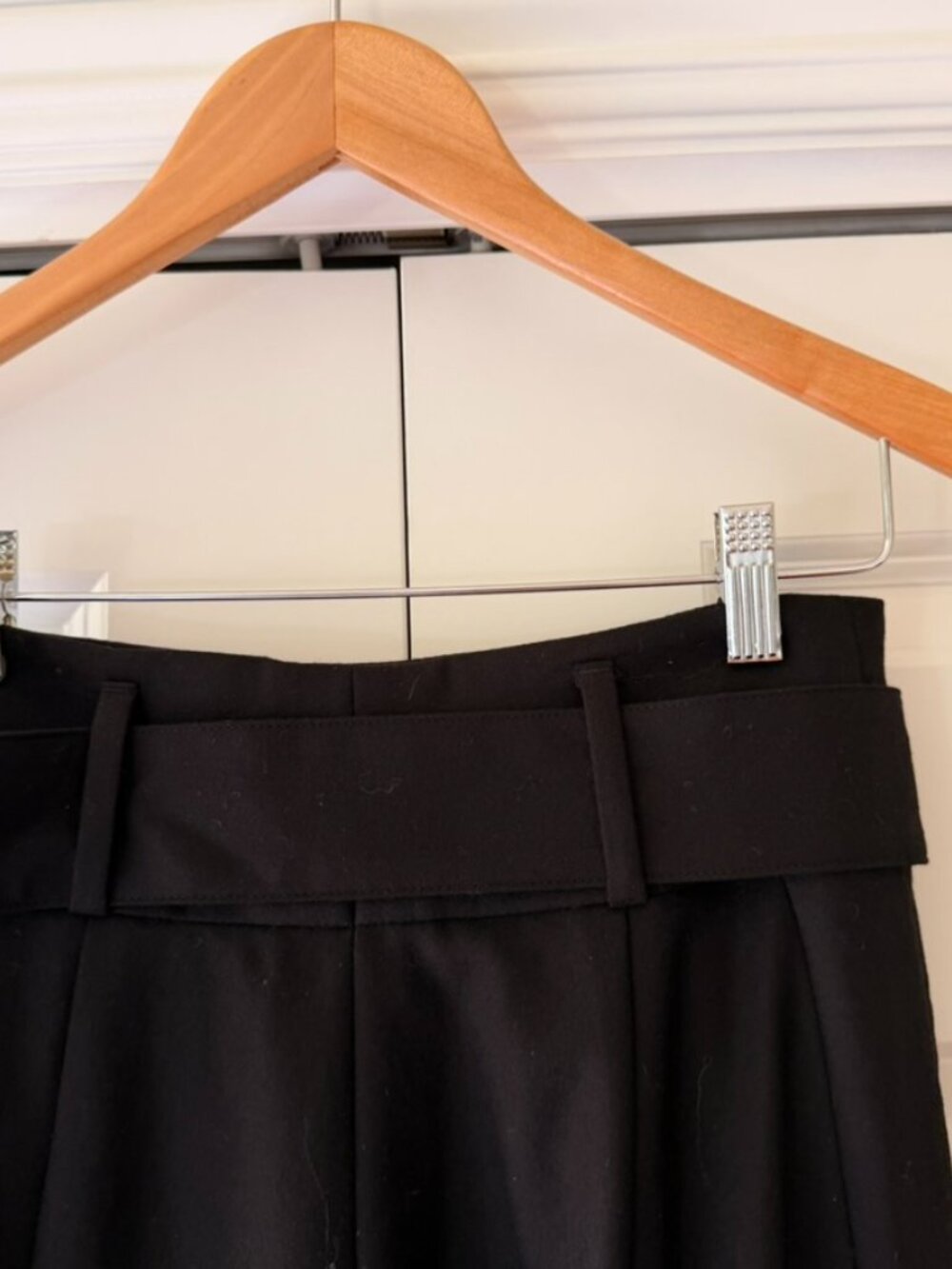 Akris Punto Black Wide Leg Belted Trousers Size 8 - Picture 6 of 13